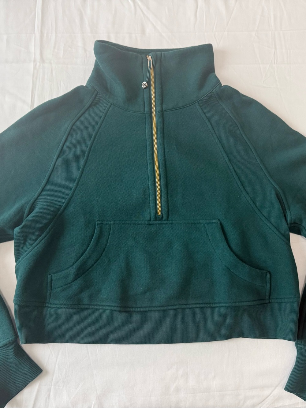 lululemon athletica Deep Teal, Gold Zip, Quarter-Zip Pullover, size XS/S